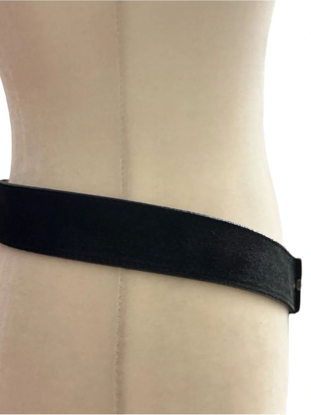 Vintage Streets Ahead Black Suede Belt Silver Buckle Embellished Made in USA